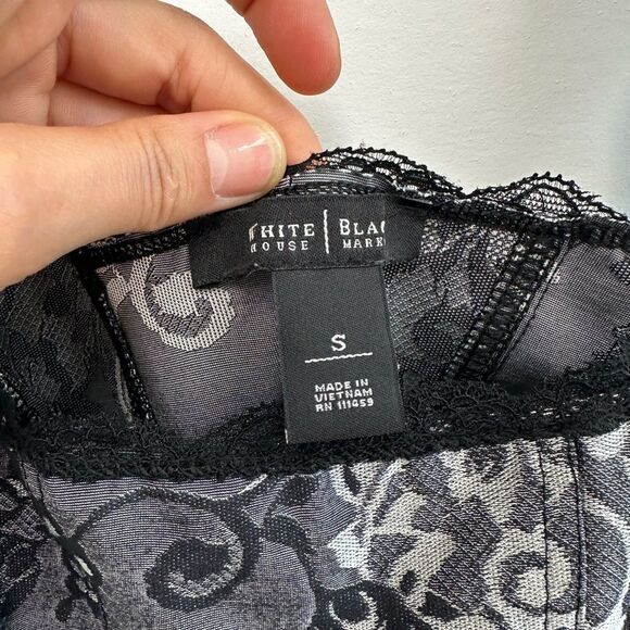 Y2K WHBM Gray Baroque Floral Corset Fitted Tank Lace Trim Cami Size S - Picture 6 of 9